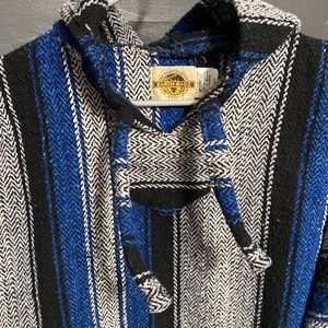 XXL Baja Hoodie - Blue, White, and Black Stripe